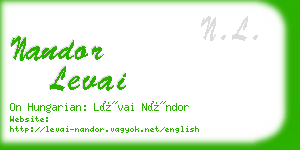 nandor levai business card